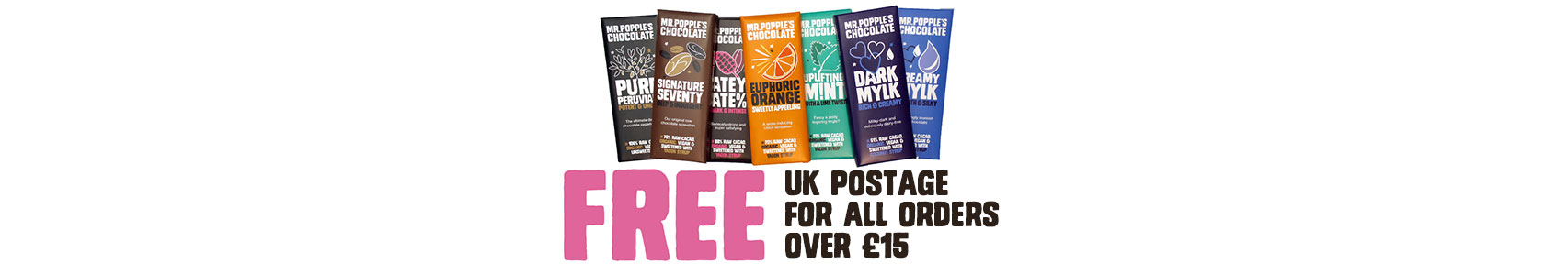 Free UK Postage for all chocolate orders over £15
