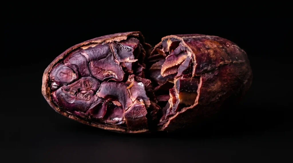 macro inside cacao bean