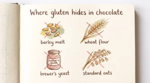 where gluten hides in chocolate barley malt wheat brewers yeast oats