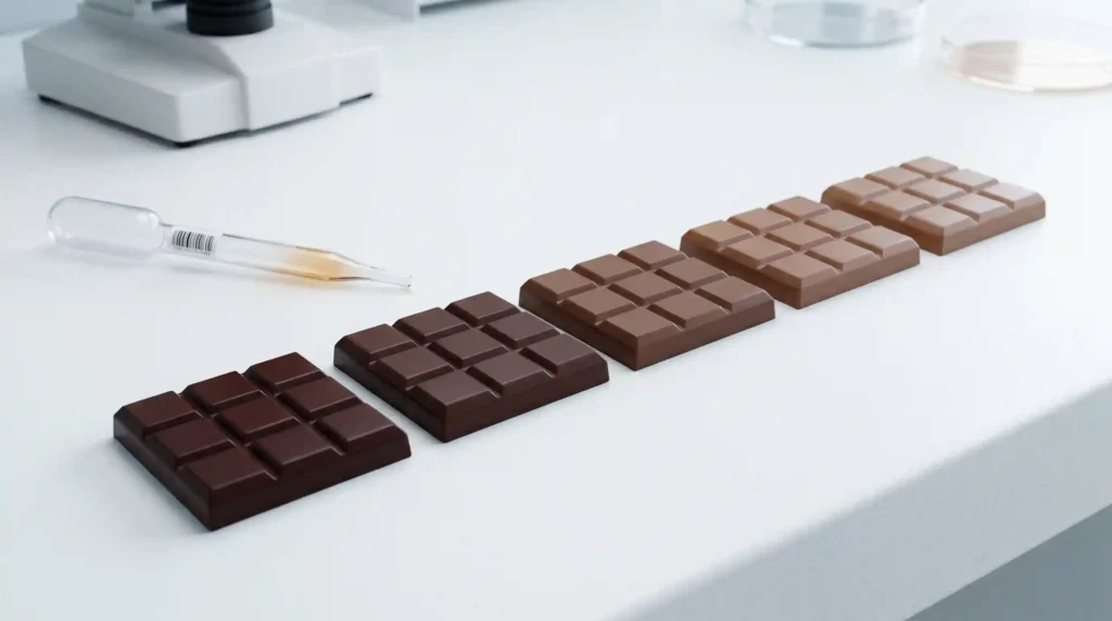 from dark to milk chocolate