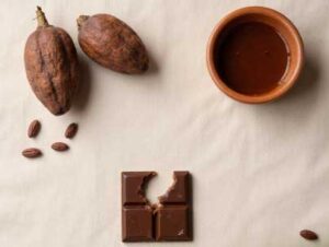 sugar free chocolate bitten with pods and beans