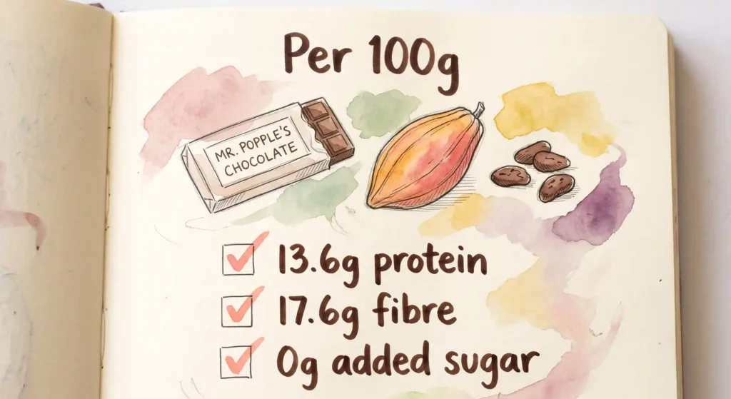 watercolour 100 percent chocolate nutritional info