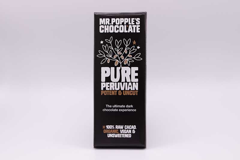 100 Percent Chocolate Bar Pure Peruvian Raw Cacao white bg portrait JA