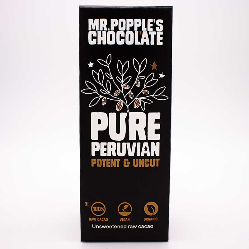 100 Percent Chocolate Bar Pure Peruvian Raw Cacao white bg