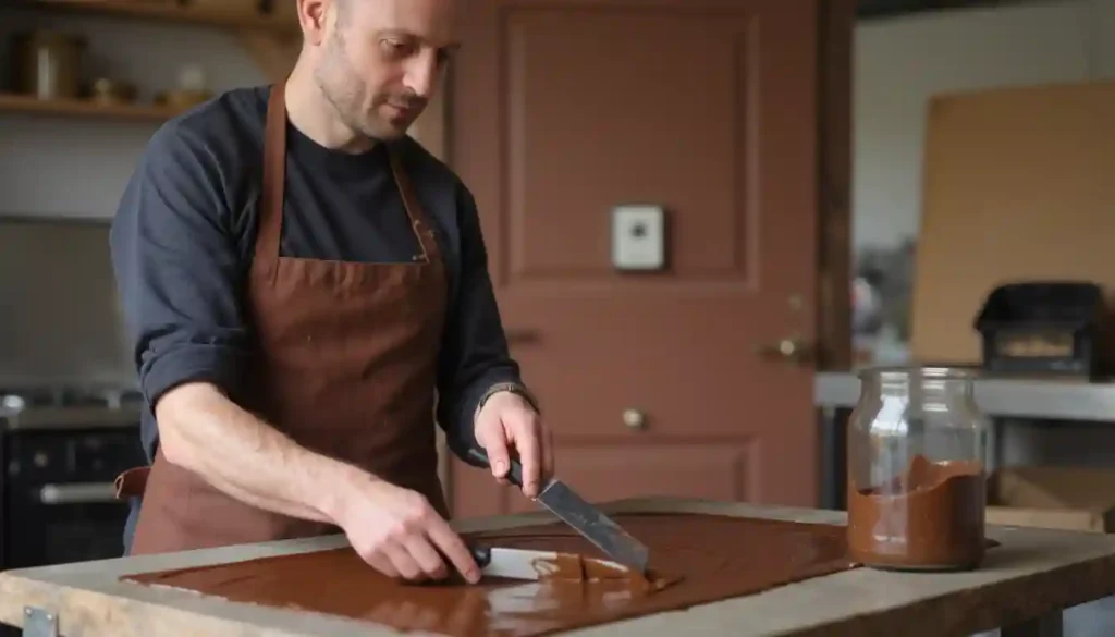 ben mr popples hand tempering raw chocolate since 2007